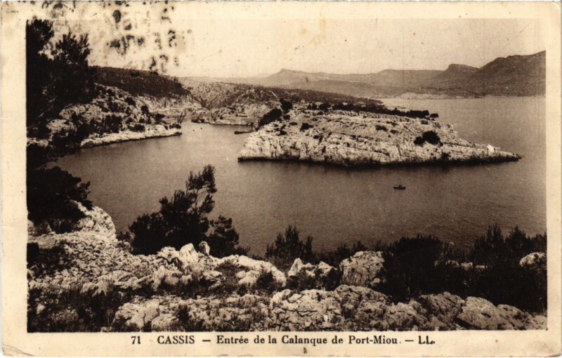 Carte postale ancienne Cassis Entree de la Calanque de Port-Miou à Cassis