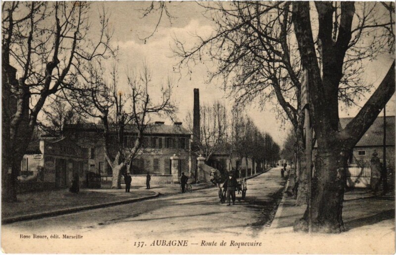 Carte postale ancienne Aubagne Route de Roquevaire à Aubagne