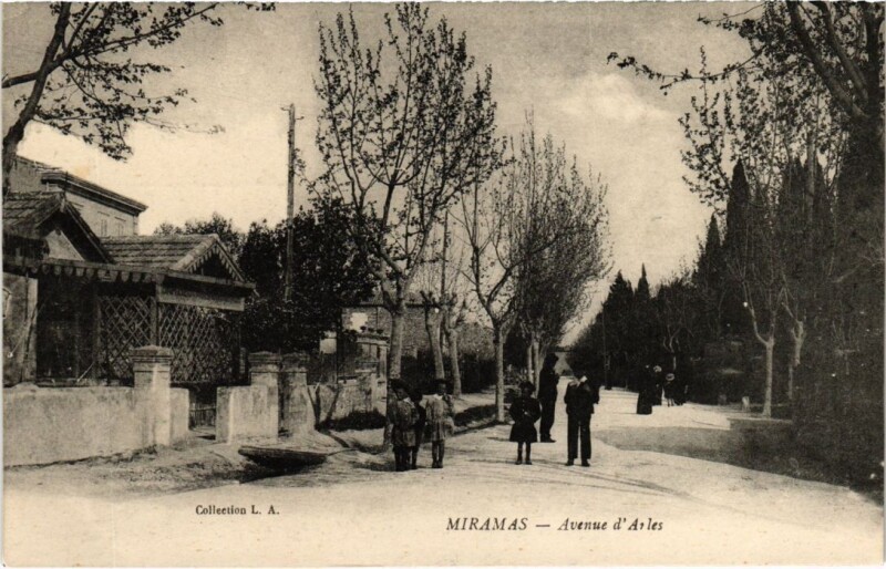 Carte postale ancienne Miramas Avenue d'Arles à Arles
