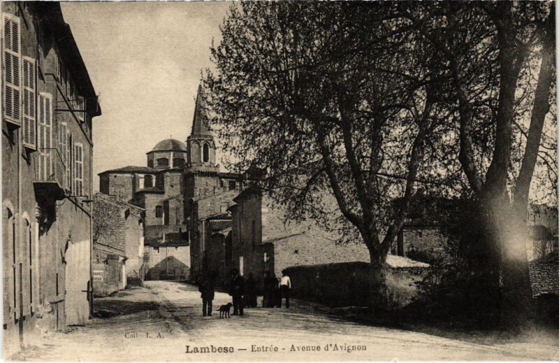 Carte postale ancienne Lambesc Entree - Avenue d'Avignon à Lambesc