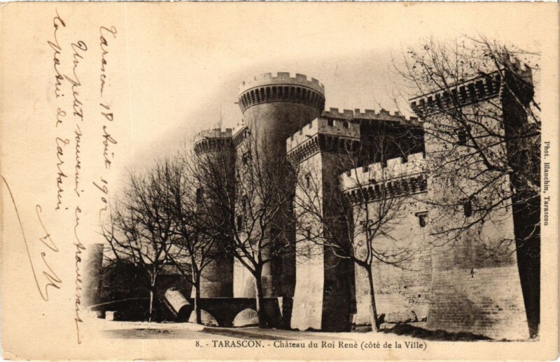 Carte postale ancienne Tarascon Chateau du Roi Rene - Cote de la Ville à Tarascon