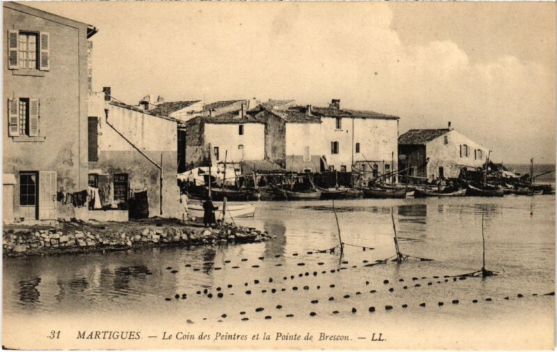 Carte postale ancienne Martigues Le Coin des Peintres et la Pointe de Brescon à Martigues