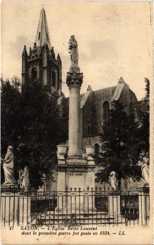 Carte postale ancienne Salon-de-Provence L'Eglise Saint-Laurent à Salon-de-Provence