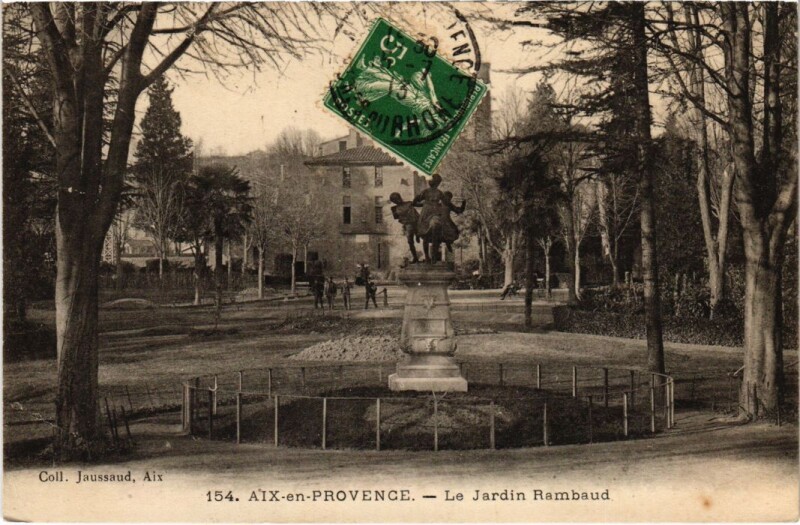 Carte postale ancienne Aix-en-Provence Le Jardin Rambaud à Aix-en-Provence