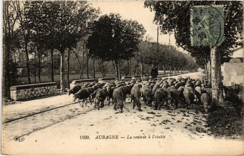 Carte postale ancienne Aubagne La Rentree a l'Etable à Aubagne