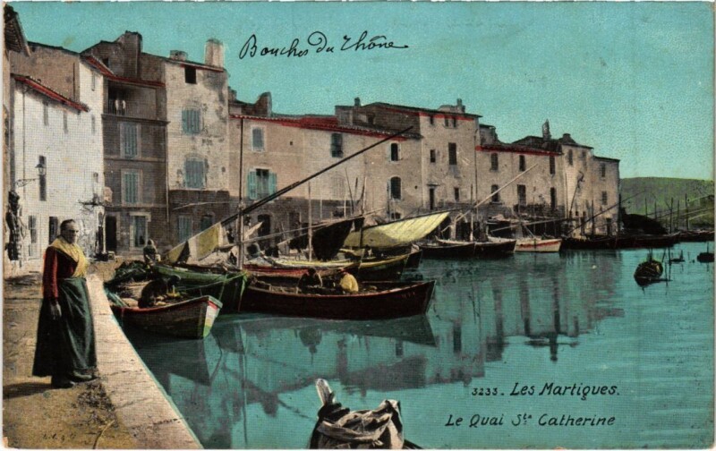 Carte postale ancienne Martigues Le Quai Sainte-Catherine à Martigues