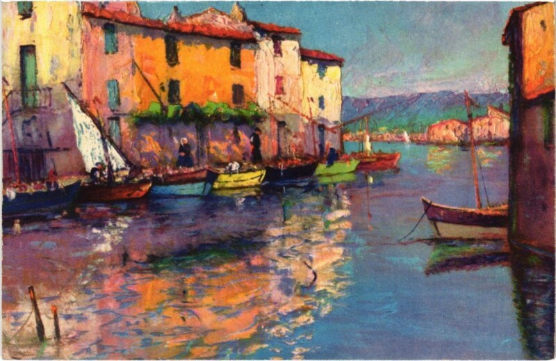 Carte postale ancienne Martigues Le Quai du Brescon à Martigues