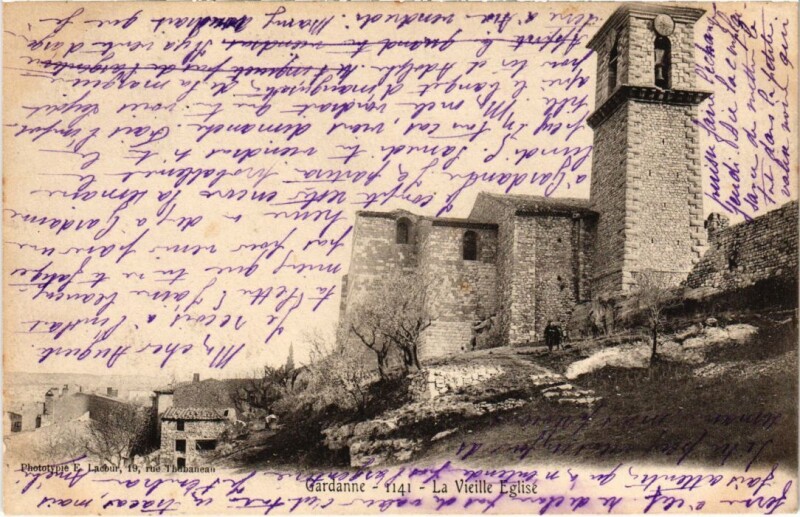 Carte postale ancienne Gardanne La Vieille Eglise à Gardanne