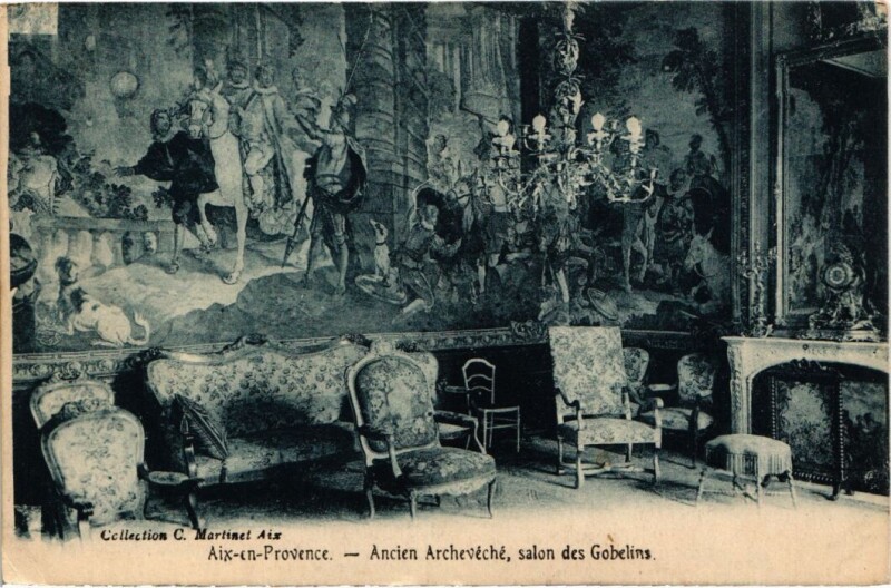 Carte postale ancienne Aix-en-Provence Ancien Archeveche - Salon des Gobelins à Aix-en-Provence