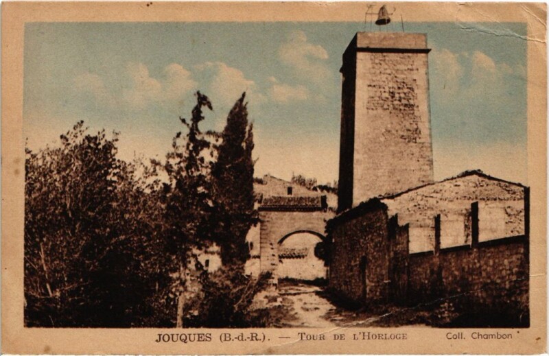 Carte postale ancienne Jouques Tour de l'Horloge à Jouques