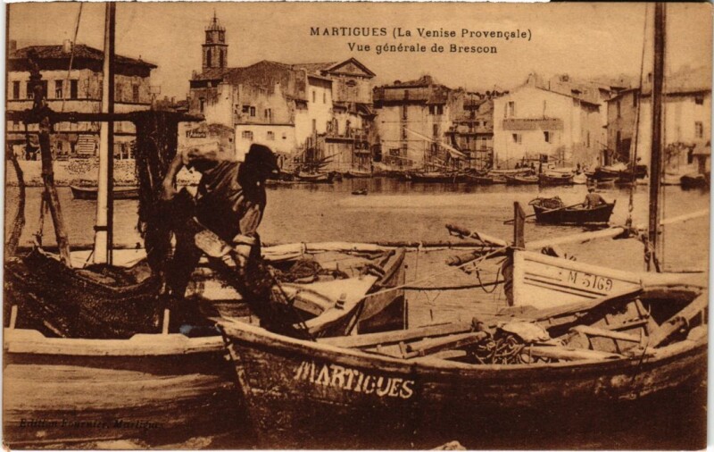 Carte postale ancienne Martigues Vue Generale de Brescon à Martigues