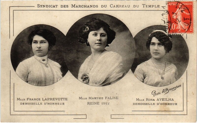 Carte postale ancienne Paris 3e Syndicat des marchands du Carreau du Temple à Paris 3e