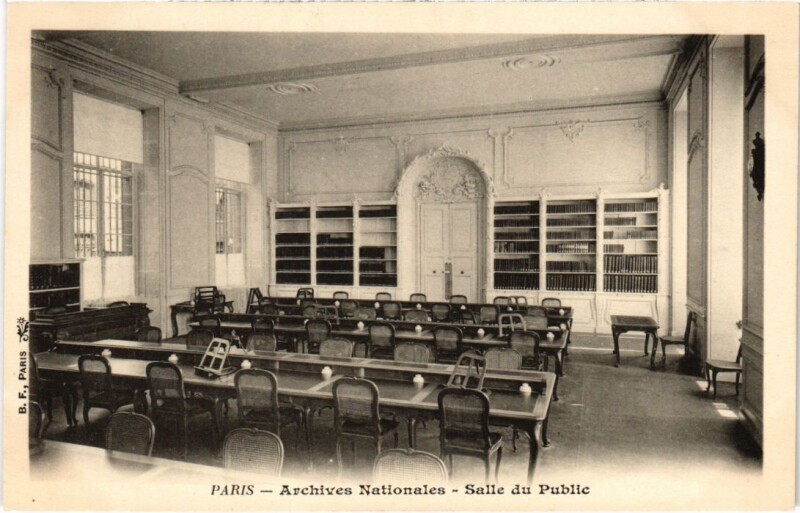 Carte postale ancienne Paris 3e Archives Nationales Salle du Public à Paris 3e