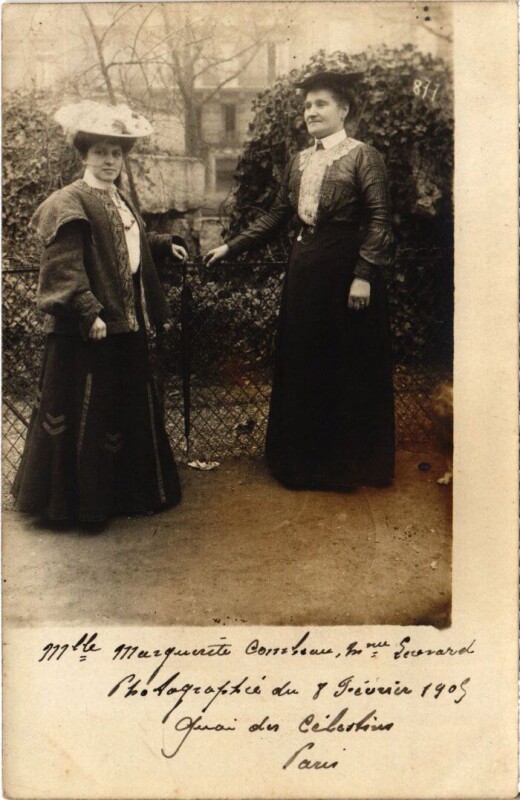Carte postale ancienne Paris 4e Mlle Margurite Quai des Celestines carte photo à Paris 4e