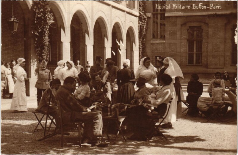 Carte postale ancienne Paris 5e Hopital Militaire Buffon carte photo à Paris 5e