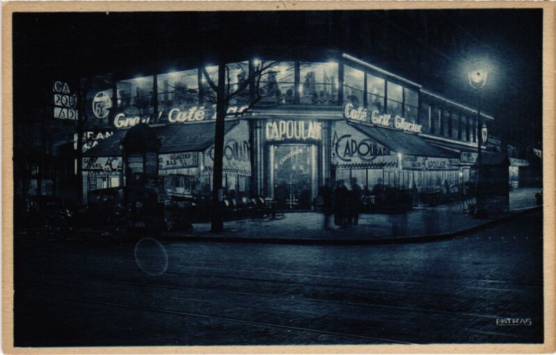 Carte postale ancienne Paris 5e Le Coupole Bd Saint-Michel par nuit, by night à Paris 5e