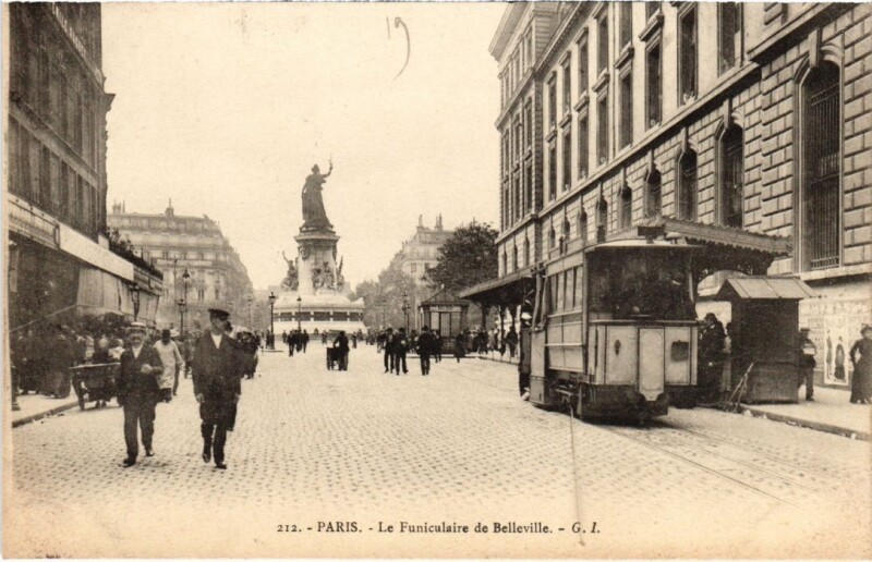 Carte postale ancienne Paris 11e Le Funiculaire de Belleville à Paris 11e