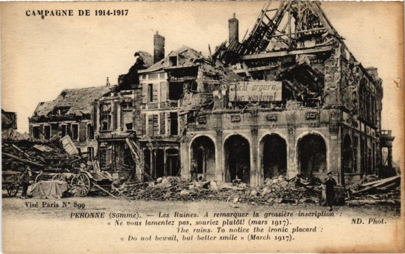 Carte postale ancienne Peronne Les Ruines