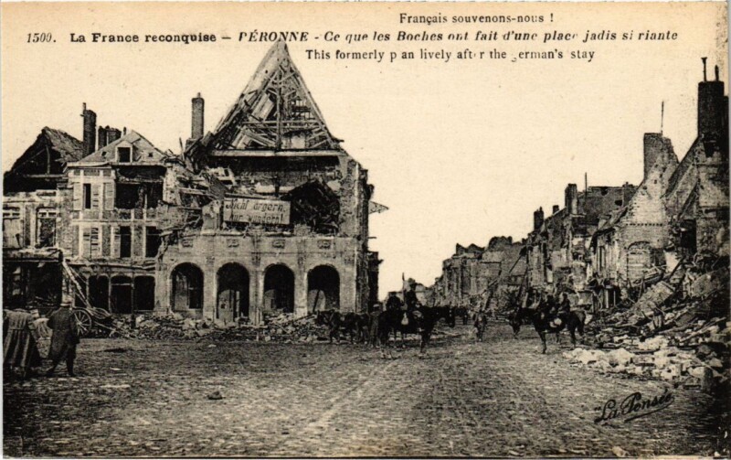 Carte postale ancienne Peronne Les Ruines