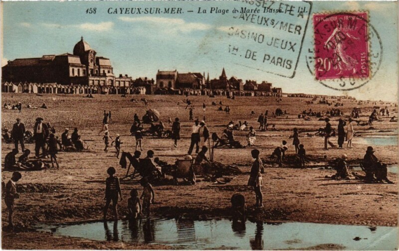 Carte postale ancienne Cayeux-sur-Mer La Plage a Maree Basse à Cayeux-sur-Mer