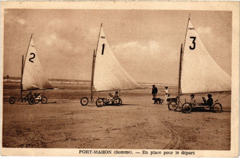 Carte postale ancienne Fort-Mahon-Plage En Place Pour le Depart à Fort-Mahon-Plage