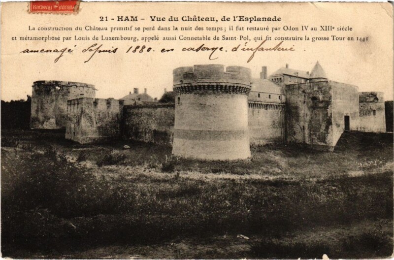 Carte postale ancienne Ham Vue du Chateau de l'Esplanade