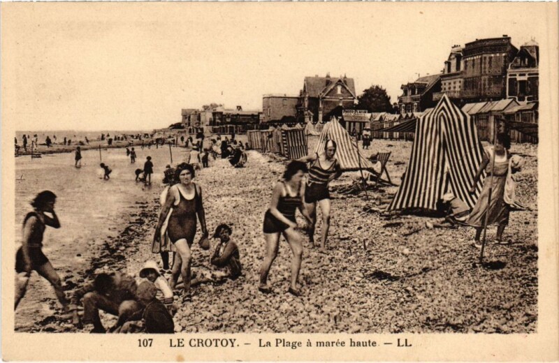 Carte postale ancienne Le Crotoy La Plage a Maree Haute au Crotoy