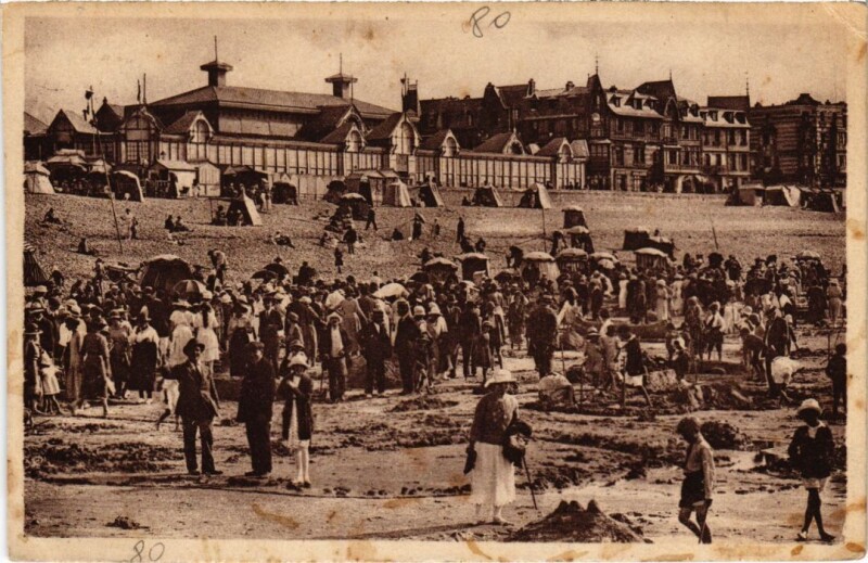 Carte postale ancienne Mers-les-Bains La Plage - Le Casino à Mers-les-Bains