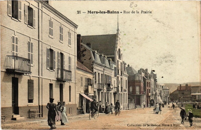Carte postale ancienne Mers-les-Bains Rue de la Prairie à Mers-les-Bains