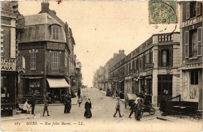 Carte postale ancienne Mers-les-Bains Rue Jules Barni à Mers-les-Bains