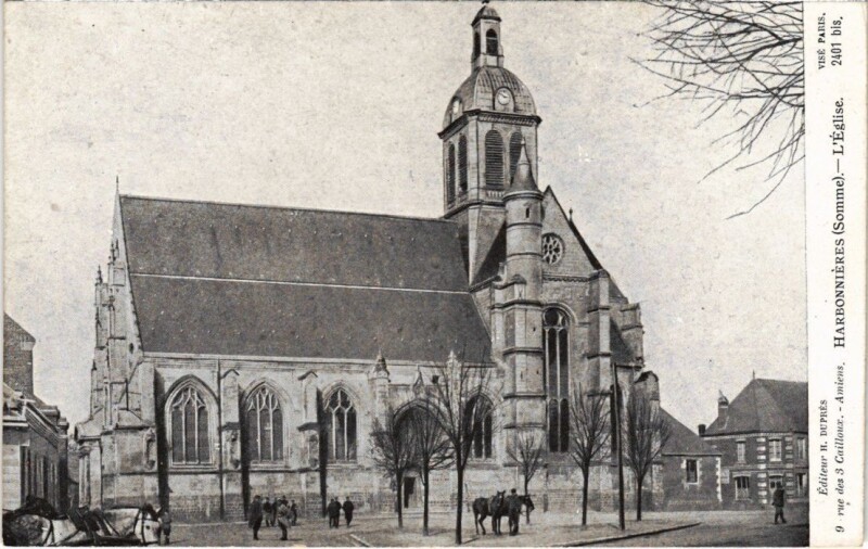 Carte postale ancienne Harbonnieres L'Eglise