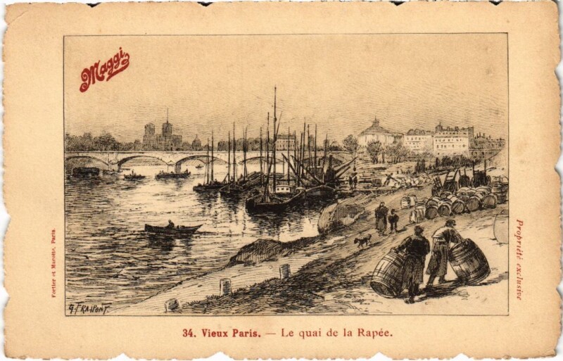 Carte postale ancienne Vieux Paris Quai de la Rapee à Paris 12e