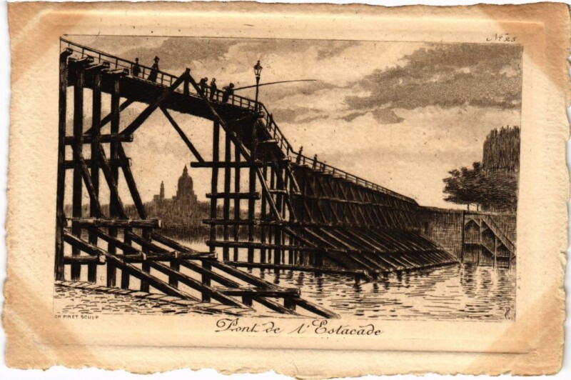 Carte postale ancienne Ancien Paris Pont de l'Estacade