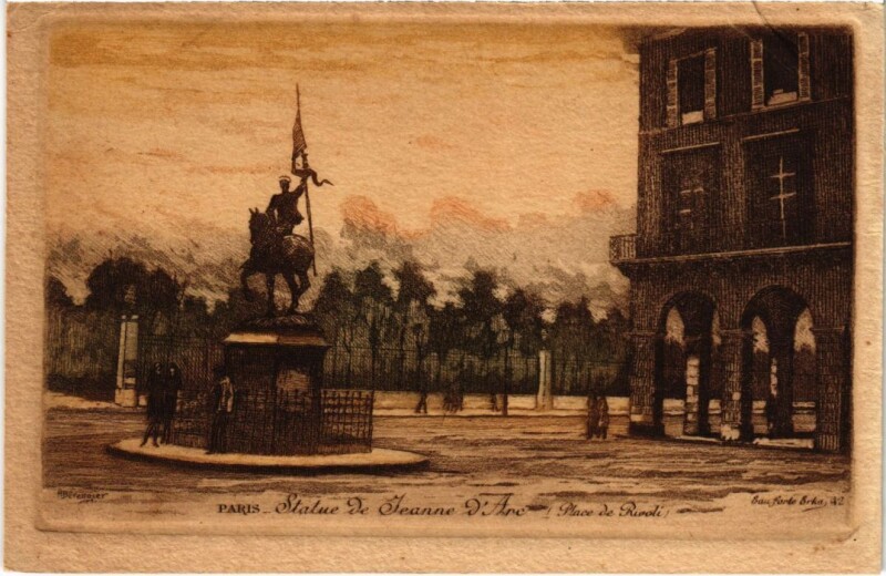Carte postale ancienne Vieux Paris Statue de Jeanne d'Arc