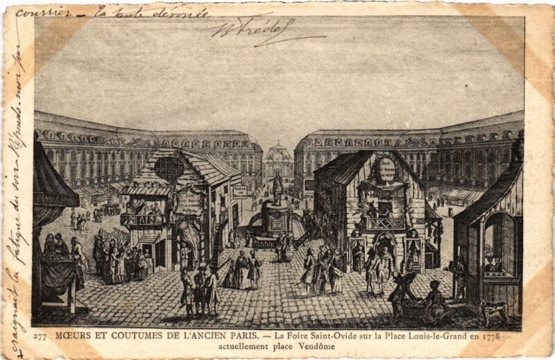 Carte postale ancienne Paris (1e) Moeurs et Coutumes. La Foire Saint-Ovide à Paris 1er