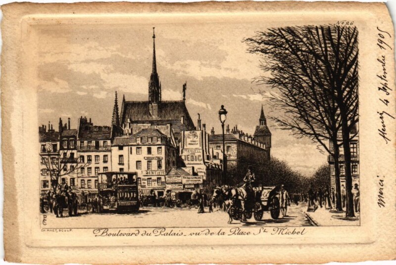 Carte postale ancienne Ancien Paris Boulevard du palais