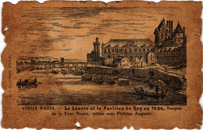 Carte postale ancienne Vieux Paris Le Louvre Pavillon du Roi