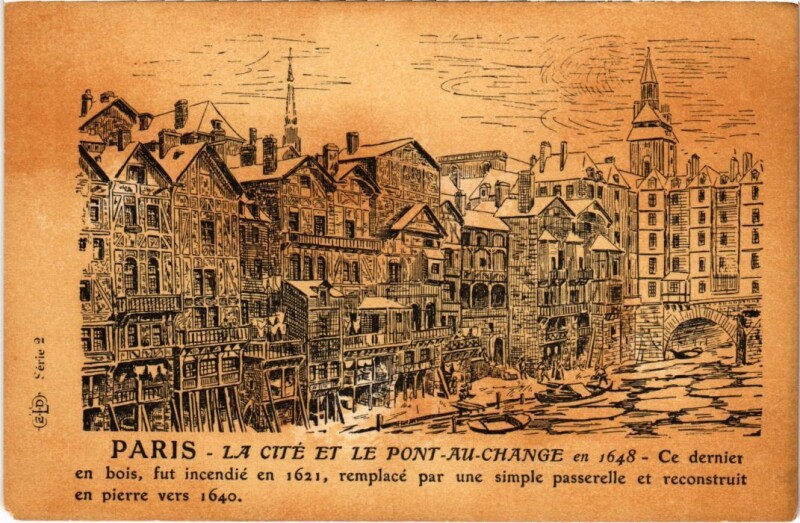 Carte postale ancienne Vieux Paris la Cite Pont-au-Change
