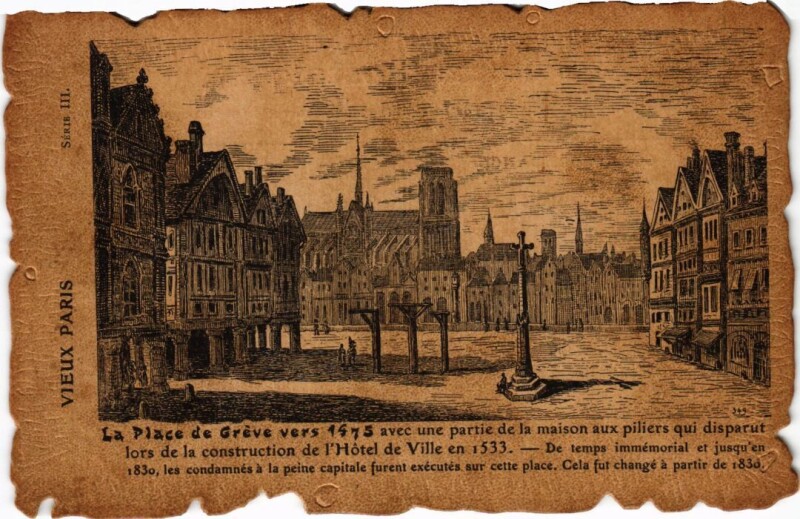 Carte postale ancienne Vieux Paris Place de Greve