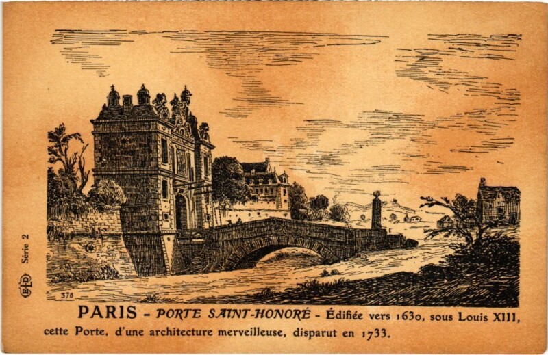 Carte postale ancienne Vieux Paris Porte Saint-honore