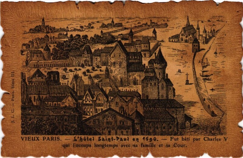 Carte postale ancienne Vieux Paris Hotel Saint-Paul