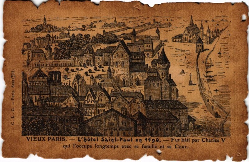 Carte postale ancienne Vieux Paris Hotel Saint-Paul