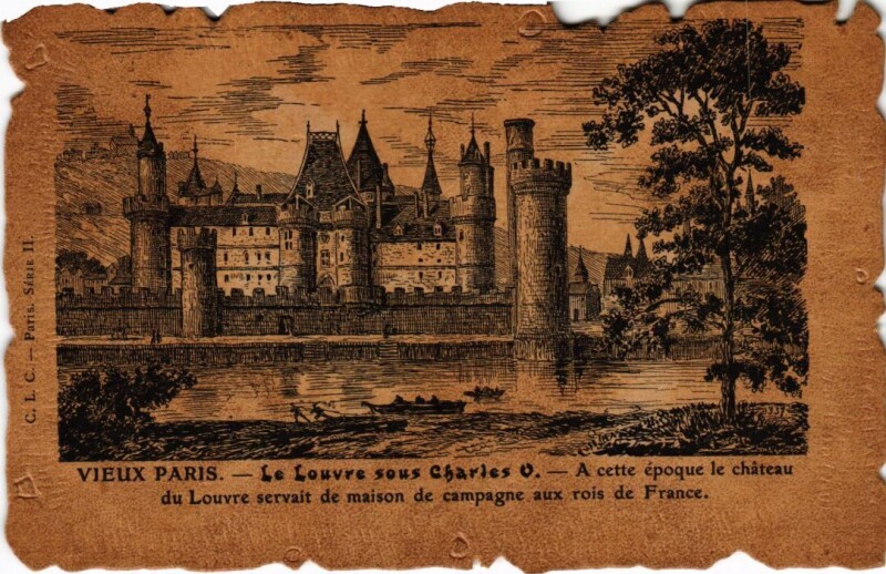 Carte postale ancienne Vieux Paris Le Louvre sous Charles V
