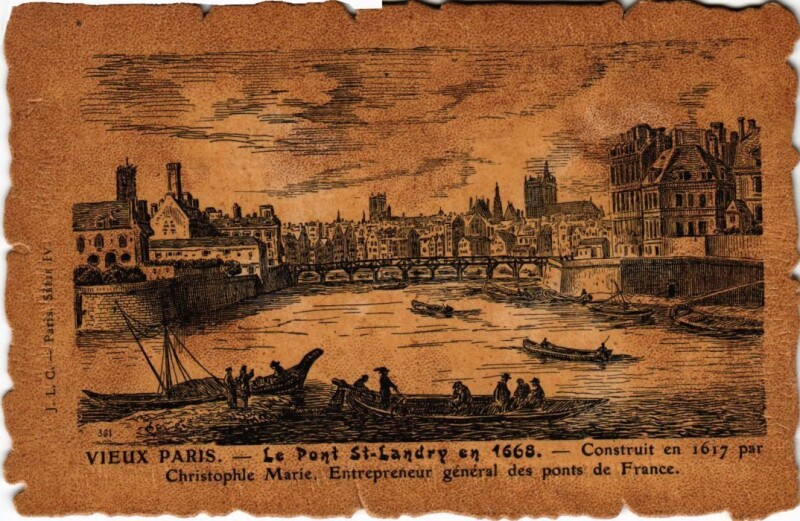 Carte postale ancienne Vieux Paris Pont Saint-Landry