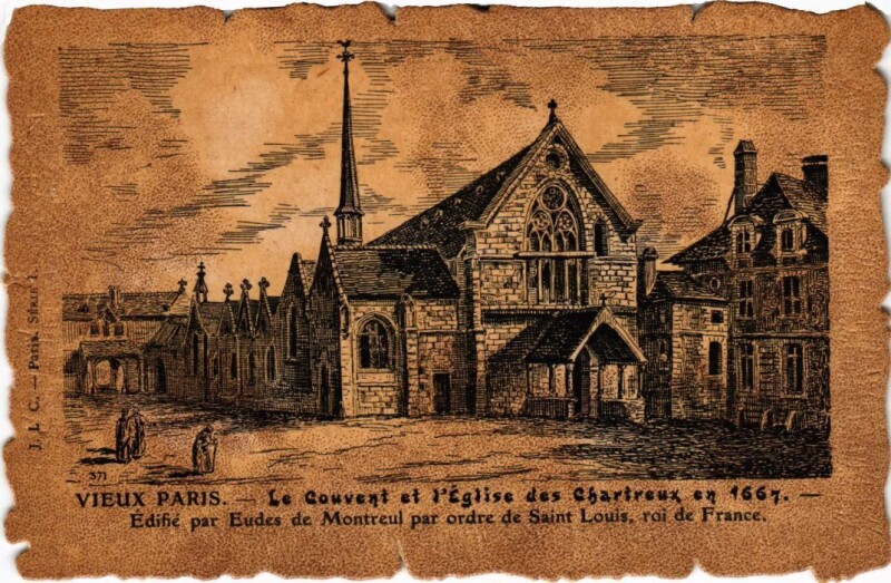 Carte postale ancienne Vieux Paris Couvent et Eglise des Chartreux