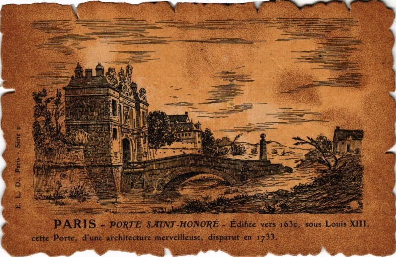 Carte postale ancienne Vieux Paris Porte Saint-honore