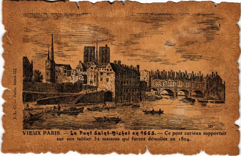Carte postale ancienne Vieux Paris Pont Saint-Michel
