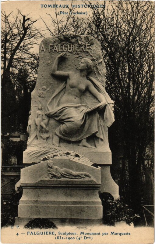 Carte postale ancienne Pere-Lachaise Paris 20e Falguiere à Paris 20e