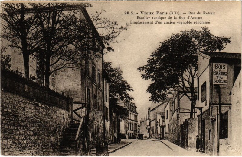 Carte postale ancienne Rue du Retrait à Paris 20e