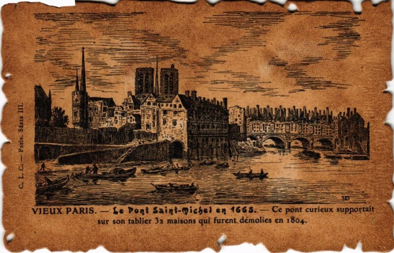 Carte postale ancienne Vieux Paris Pont Saint-Michel